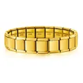 Gros plan de maillons de bracelet à breloques modulables en acier doré - 13mm Bracelet Complet / Or