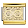 Eslabón de pulsera italiana con símbolo de infinito en acero inoxidable de calidad - Patrón de Infinito (ICJ1443) / 3 Piezas/Paquete