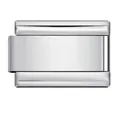 Plain silver stainless steel Italian modular charm link for DIY elastic jewelry bracelets. - 7mm Thin (Single Link) / Steel