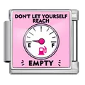 Italian modular charm link in stainless steel with pink fuel gauge and empty quote - Silver Fuel Gauge Pattern (ICP-JFAA0035-1) / Pack of 5