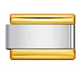 Bicolor gold and silver stainless steel Italian modular bracelet link for DIY jewelry - 7mm Thin (Single Link) / Two-tone (Gold & Silver)