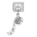 Eslabón de pulsera italiana de acero inoxidable con colgante de rollo de papel. - Estilo Carrete (ICG867) / Paquete de 5