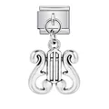 Colgante de lira musical plateado para pulsera modular italiana con eslabones ajustables - Lyre Style (ICG865) / Plateado