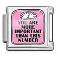 Stainless steel Italian charm featuring a pink scale with an inspirational quote - Silver Weight Scale Pattern (ICP-JFAA0033-1) / Pack of 5