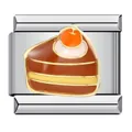 Charme italien modulaire en acier inoxydable motif tranche de gâteau au chocolat pour DIY - Style Tranche de Gâteau à Couches (ICJ153-1)