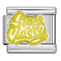 Modulo charm italiano con graffiti Stay Classy per bracciale personalizzato - Stile Stay Classy (ICJ1417) / 5 Pezzi/Confezione