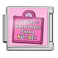 Charme de balance rose pour bracelet modulaire italien avec citation motivante - Motif de Citation de Valeur Argent (ICP-JFAA0040-1) / 5 Pièces/Paquet