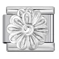 Maillon de charme modulaire italien en acier inoxydable avec motif fleur 3D - Motif Fleur en Spirale 3D (ICJ1470-2) / 1 Pièce/Paquet