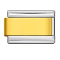 Bicolor gold and silver stainless steel Italian modular charm link for DIY bracelet bands - Center Polished / 7mm Thin (Single Link) / Two-tone (Gold & Silver)