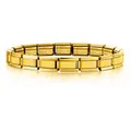 Polished gold stainless steel Italian modular link charm bracelet for DIY jewelry - 7mm Full Bracelet / Gold