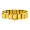 Premium gold finish Italian modular stainless steel elastic link bracelet for DIY jewelry - 13mm Full Bracelet / Gold