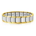 Two-tone gold and silver stainless steel Italian charm bracelet for DIY jewelry making - 13mm Full Bracelet / Two-tone (Gold & Silver)