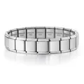 High-quality polished silver stainless steel Italian modular charm bracelet for DIY - 13mm Full Bracelet / Steel