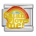 Maglia per bracciale italiano con arcobaleno Satan loves me per gioielli fai da te - Stile Satan loves me (ICJ1543) / 5 Pezzi/Confezione