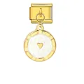 Pendentif charm italien doré avec cœur en émail blanc pour bracelet modulaire - Cœur Blanc (G572-1-3) / Or
