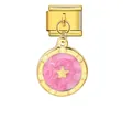 Maillon de charme italien doré avec pendentif étoile en émail rose pour bracelets à faire soi-même - Étoile Rose (G572-2-1)
