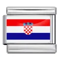 High quality stainless steel Italian charm module featuring the Croatia national flag design - Croatia Flag / 5 Pieces/Pack / Silver