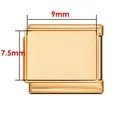 Dimensiones detalladas de 9mm x 7,5mm para eslabón de pulsera modular italiana oro. - Estilo de parche rectangular (ICJ160-2) / 9x7.5mm / Dorado
