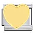 Abalorio modular italiano en forma de corazón de acero inoxidable para pulseras DIY - Corazón Dorado Hueco (ICJ1449-3) / Dorado Bicolor