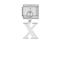 Abalorio modular italiano de acero inoxidable plateado con colgante de letra X colgante. - Letter X (ICG570-X) / Plateado