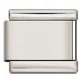 Charm modulare di qualità in acciaio inossidabile opaco argento per bracciali a maglie italiani - Maglia Singola (H002-25-single) / 1 Pezzo/Confezione / Luce Stellare