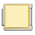 Eslabón de pulsera modular italiano en acero bicolor plata y oro para fotos DIY personalizables - Cuadrado Dorado Hueco (ICJ161-3) / Dorado Bicolor