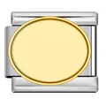 Eslabón de pulsera modular italiana DIY con marco de foto ovalado dorado en acero - Ovalado Dorado Hueco (ICJ1450-3) / Dorado Bicolor