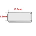 Base de módulo de charm italiano rectangular de 15,5x5,5 mm en acero inoxidable para pulsera - Estilo largo hueco rectangular (ICJ1798-1) / 15.5x5.5mm / Plateado