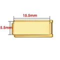 Base de dije modular italiano de acero inoxidable dorado de 15,5 mm para DIY - Eslabón Rectangular Largo Dorado (ICJ1798-2) / 15.5x5.5mm / Dorado