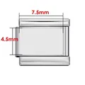 Modulo a maglia per bracciale italiano in acciaio inossidabile lucido, 7,5x4,5 mm - Stile Rettangolare Concavo Largo (Y359-2) / 7.5x4.5mm / Colore acciaio