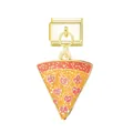 Detailweergave van een schattige pizza hanger Italiaanse bedel met hartjes - Pizza / Goud