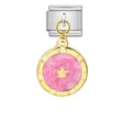 Breloque modulaire italienne premium avec pendentif étoile en émail rose pour DIY - Étoile Rose (G571-2-1)