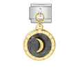 Charm croissant de lune doré pour bracelet italien modulaire, pendentif DIY acier - Lune Noire (G571-4-2)