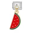 Pendentif pastèque exquis pour bracelets modulaires italiens bricolage émail rouge - Style Pastèque Modulaire Italienne (ICG387-2)