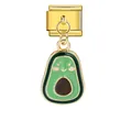 Pendentif avocat souriant mignon accessoire charm italien modulaire pour bijoux - Style Avocat Souriant (ICG398-1)