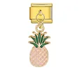 Charm italien pendentif ananas pour bracelet modulaire en rose et doré - Style Ananas Rose (ICG390-1)
