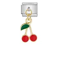 Pendentif cerise de style italien pour bracelets modulaires DIY et bijoux créatifs - Style Cerise Modulaire Italien (ICG393-2)