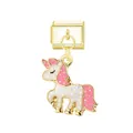 Detalle del colgante de unicornio de esmalte rosa para pulsera de dijes italiana - Unicornio 1 / Dorado