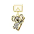 Charm pour bracelet modulaire italien doré avec un joli pendentif koala étincelant - Koala / Or