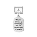 Stainless steel Italian charm with 'Grandmother and Granddaughter' engraving, DIY - Grandparent & Grandchild Engraved (FM_0179)