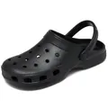 Klassische Herren Clogs in Übergröße Schwarz atmungsaktive Garten- und Strandpantoletten - 46 / Schwarz