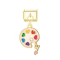 Vista detallada de un dije de paleta de artista dorada para pulsera modular italiana - Paleta / Dorado