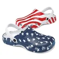Stilvolle Herren-Strandclogs für draußen mit amerikanischem Sternen- und Streifenmuster - 46 / Nationalflagge