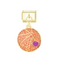 Maglia per bracciale italiano dorato con basket glitterato e ciondolo cuore viola - Motivo Pallacanestro / Oro