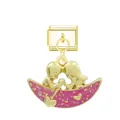 Cute gold-plated boy and girl couple boat modular charm for DIY Italian link bracelet - Boat (Gold Buckle)