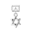 Colgante de estrella de David plateado en eslabón charm italiano para pulsera DIY - Estrella de David (Hebilla Plateada)