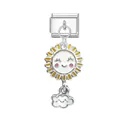 Cute smiling sun and cloud Italian modular charm for stainless steel link bracelet - Sun / Silver