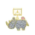 Charm animal rhinocéros pailleté pour bracelets modulaires italiens finition dorée dorée - Rhinocéros / Or