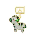 Adorable zebra Italian link charm with colorful glitter details for DIY modular bracelets - Zebra (Gold Buckle)