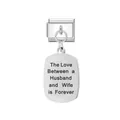 Maglia charm italiana in acciaio inox con citazione 'L'amore tra marito e moglie' - Incisione Husband And Wife (FM_0168)